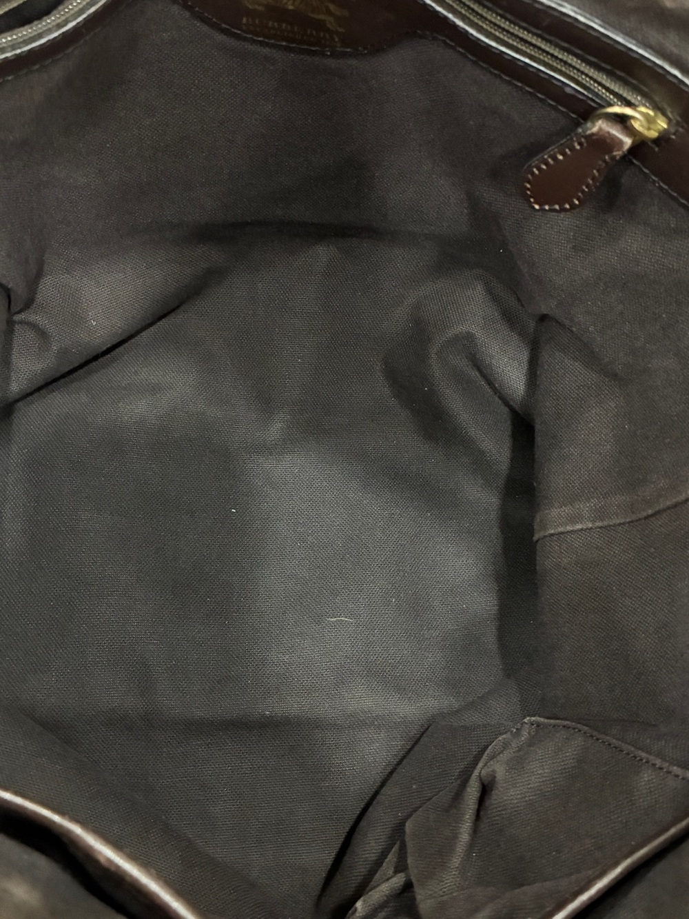 Authentic Burberry Nova Check Tote Bag Brown Leather Trim Large Shoulder Tote - Picture 4 of 13